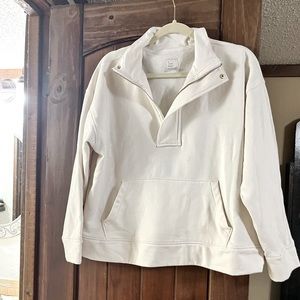 Adorable target sweatshirt w/  trendy neck line with zipper! Too short for me!